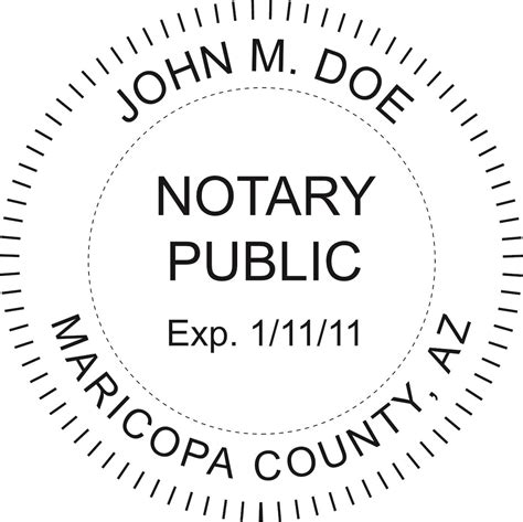 Arizona Custom Pre Inked Official Notary Seal Rubber Stamp Office Use