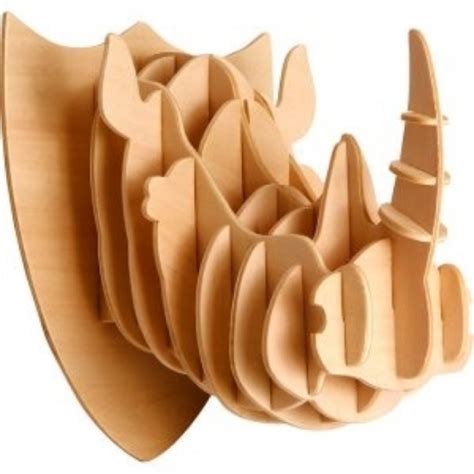 HOUT DOE NL Duurzaam Houten Speelgoed 3d Puzzel Neushoorn Hoofd