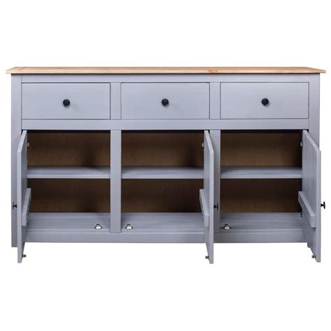 Sideboard Grau 135x40x80 Cm Kiefernholz Panama Weddig