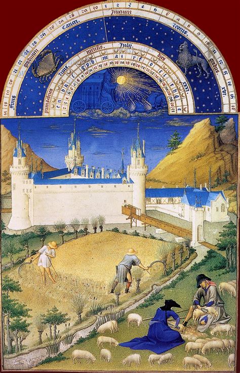 Les Très Riches Heures du duc de Berry le mois de juillet enluminure