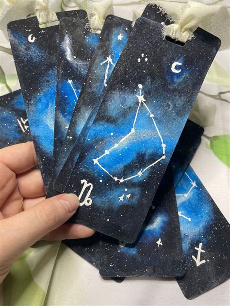 Zodiac Bookmark Handpainted Painted Constellation Zodiac Sign Art