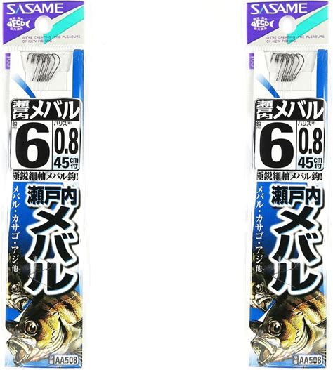 Amazon 【まとめ買い ×2個セット】 釣り 針 Sasame ささめ針 瀬戸内 メバル 黒 糸付 針6 ハリス08 釣具