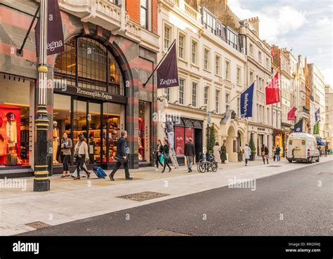 New Bond Street In Mayfair With Its Elegant Stores And Luxury Brands