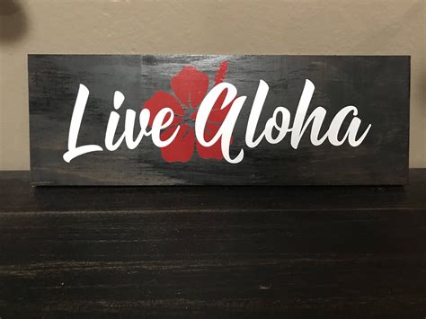 Aloha Wood Sign Live Aloha Hawaiian Wood Sign Wood Sign