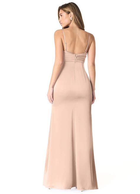 English Rose Azazie Linia Stretch Satin Dress Bridesmaid Dresses Azazie