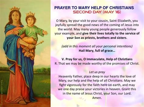 Free Board Novena Mary Help Of Christians