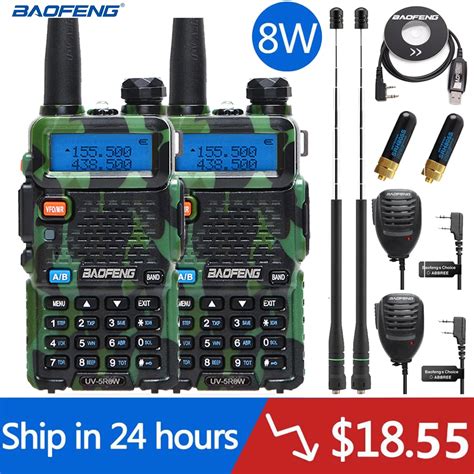 2pcs Real 5W 8W Baofeng UV 5R Walkie Talkie UV 5R Powerful Amateur Ham