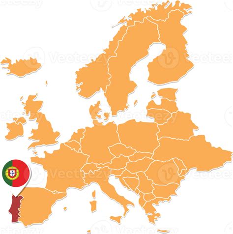 Portugal Map In Europe Portugal Location And Flags 24584080 Png