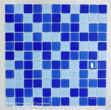 Glass Wall Cladding Crystal Mosaic Tile For Swimming Pool Tiling