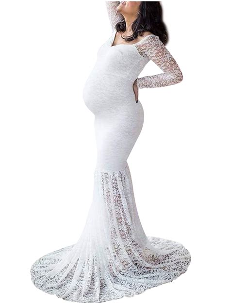 Maternity Photo Shoot Lace Mermaid Long Dresses Pregnant Women