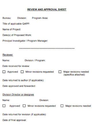 Approval Sheet Format