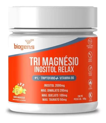 Tri Magn Sio Inositol G Relax Triptofano B G Biogens Sabor