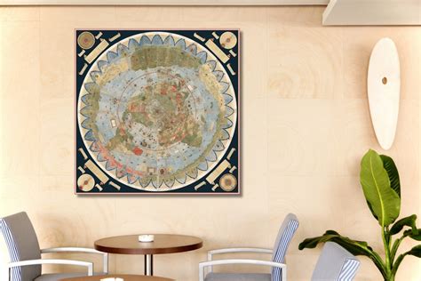 Ancient Flat Earth Map Canvas, Renaissance Cartography: Urbano Monte's Composite Map of the ...