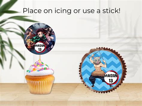 Demon Custom Cake Topper Anime Slayer Cupcake Topper Pdf Download