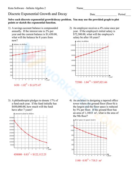 Free Exponential Growth And Decay Worksheets With Answer Key Worksheets Library