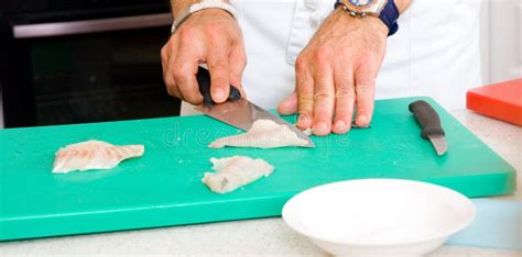 Chef cutting fish stock image. Image of hand, cooking - 23425991