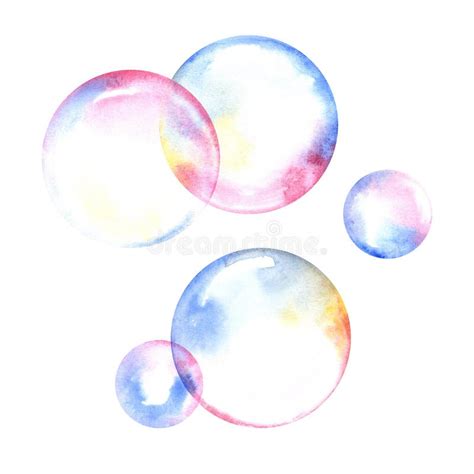 Watercolor Soap Bubbles Composition Stock Illustration Illustration