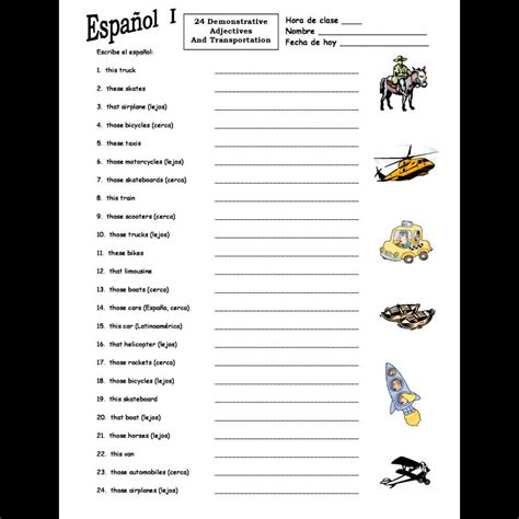 Spanish Adjectives Worksheet Printable Word Searches