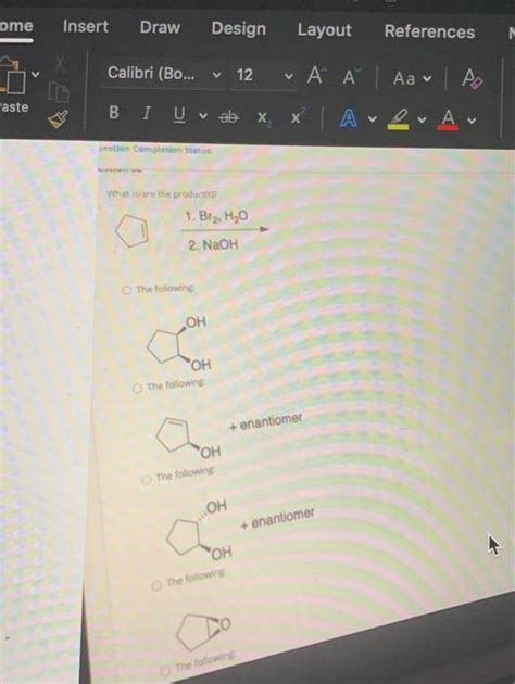 Solved Ome Insert Draw Design Layout References D Calibri Chegg