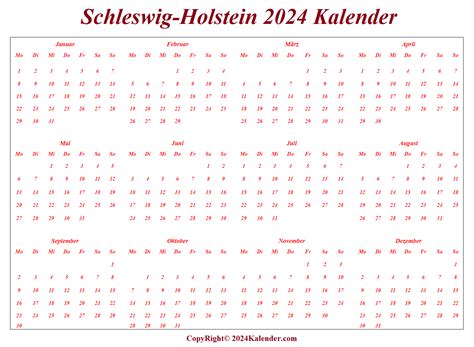 Kalender Schleswig Holstein Zum Ausdrucken Kalendar