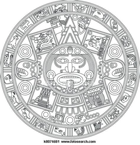 26 best ideas for coloring | Aztec Calendar Coloring Page