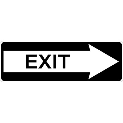 Exit Aluminum Sign With Arrow Pointing Right
