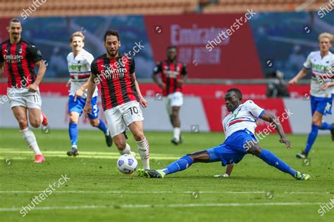 Hakan Calhanoglu Ac Milan Omar Colley Editorial Stock Photo Stock