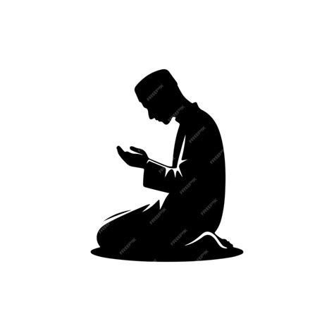 Premium Vector Muslim Praying Silhouette Praying Symbol Illustration