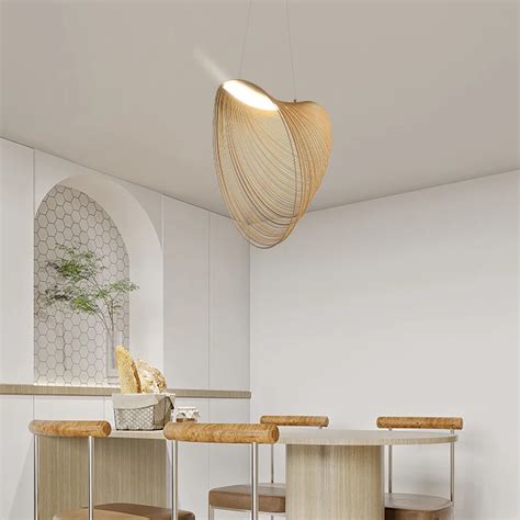 Nordic Wood Wisiorek LED Lampa Do Salonu Schody Kuchnia Restauracja