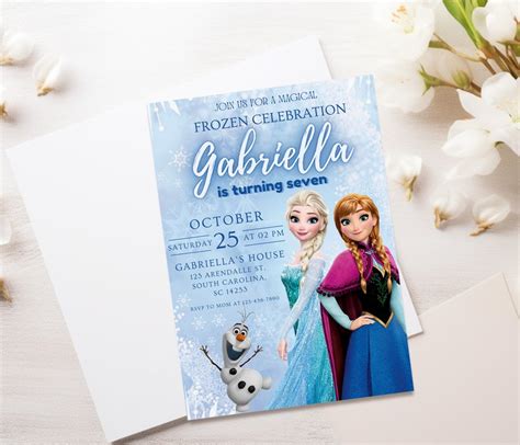 Editable Frozen Birthday Invitation Template Princess Elsa Etsy Canada