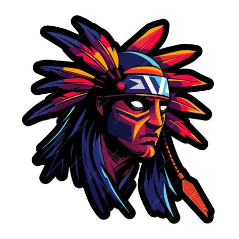 Premium Vector Apache Warrior Mascot For Esports Team Logo Flat Color