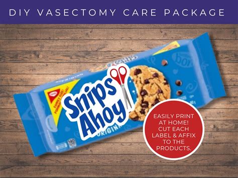 DIY Funny Vasectomy Food Drink Gift Basket Printable Digital