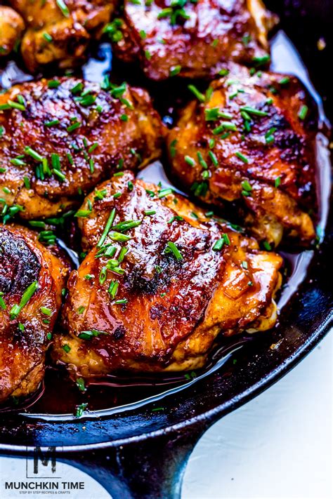 Bbq Baked Chicken Thighs Recipe Munchkin Time