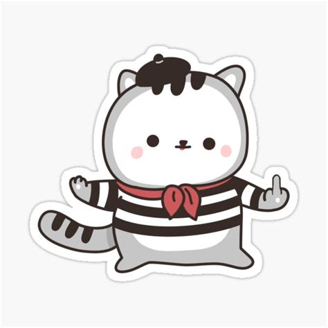 French Cute Kawaiicat Fuck Off Emoji Sticker For Sale By PabsCellaneous Redbubble