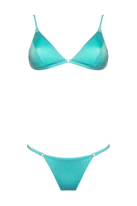 Iam Bikini Asia Acqua Bikini Slip Brasiliana E Top Triangolo