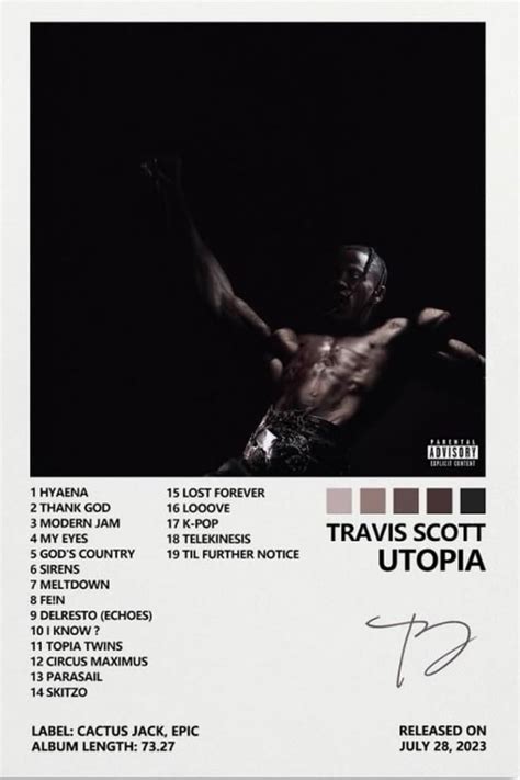 Travis Scott Utopia Signed Autographed Poster