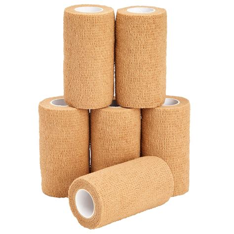 Buy 6 Rolls Of Tan Medical Self Adhesive Bandage Wrap 4 Inch X 5 Yards