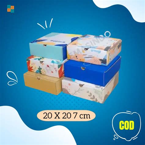 Jual Box 20x20x7 Cm Kardus Kerdus Nasi Pizza Karton Polos Hampers