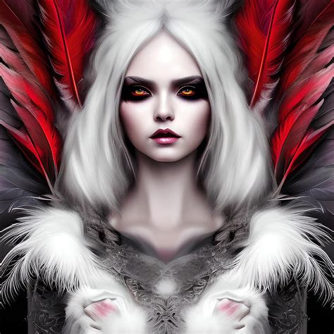 Angel Daphne An Ethereal Portrait Of Feathers And Delight Digital Art By Bella Frenchy Fine