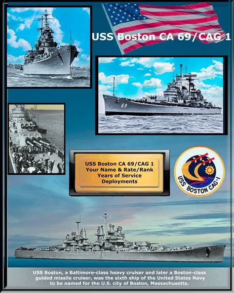 Uss Boston Ca 69 Custom Personalized Photo Navy Guided Missile Cruiser