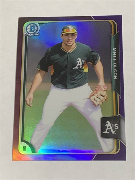 Yahoo オークション MATT OLSON 2015 BOWMAN CHROME PURPLE REFRACTO