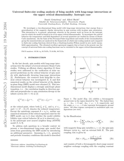 Pdf Universal Finite Size Scaling Analysis Of Ising Models With Long Range Interactions At The