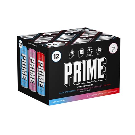 Prime Energy Sugar Free Energy Drink Variety Pack 12oz Cans Pack Of