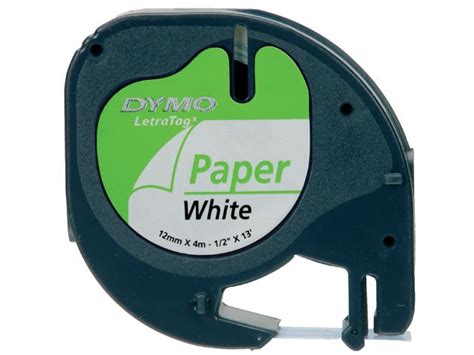 Ruban Dymo Letratag 91200 Papier 12mm Noir Sur Blanc DiscountOffice Be