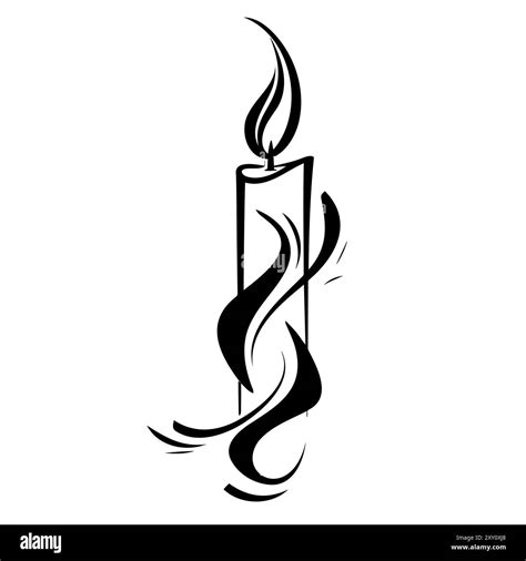 Elegant Candle Silhouette with Dancing Flame Stock Vector Image & Art ...