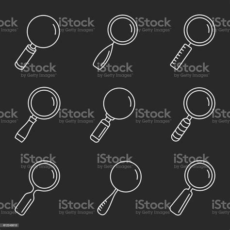 Magnifying Glass Icons Stock Illustration Download Image Now Analyzing Circle Computer