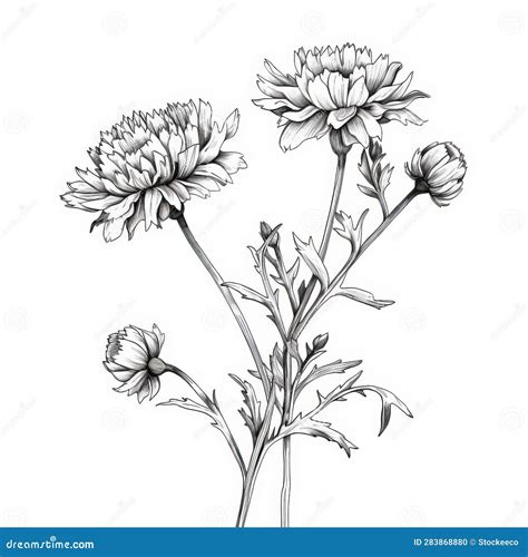 Chrysanthemum Black And White