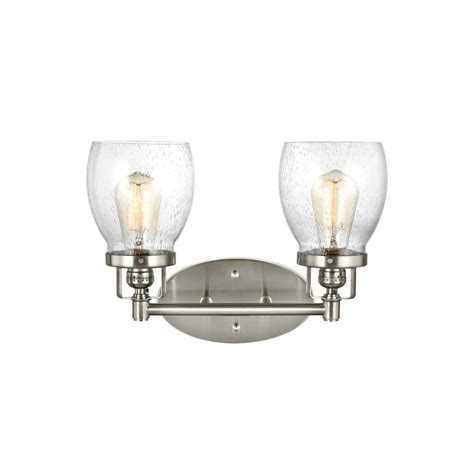 Sea Gull Lighting Belton 2 Light Brushed Nickel Bath Light 4414502 962 The Home Depot