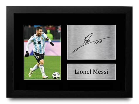 Lionel Messi Podpisany A A Oprawiony Wydrukowany Autograf Argentyna