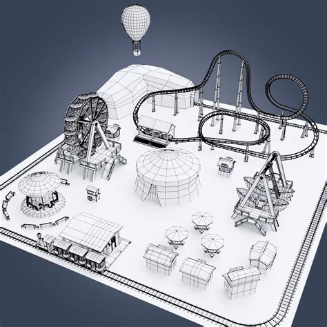Amusement Park 3d Model By Mg53